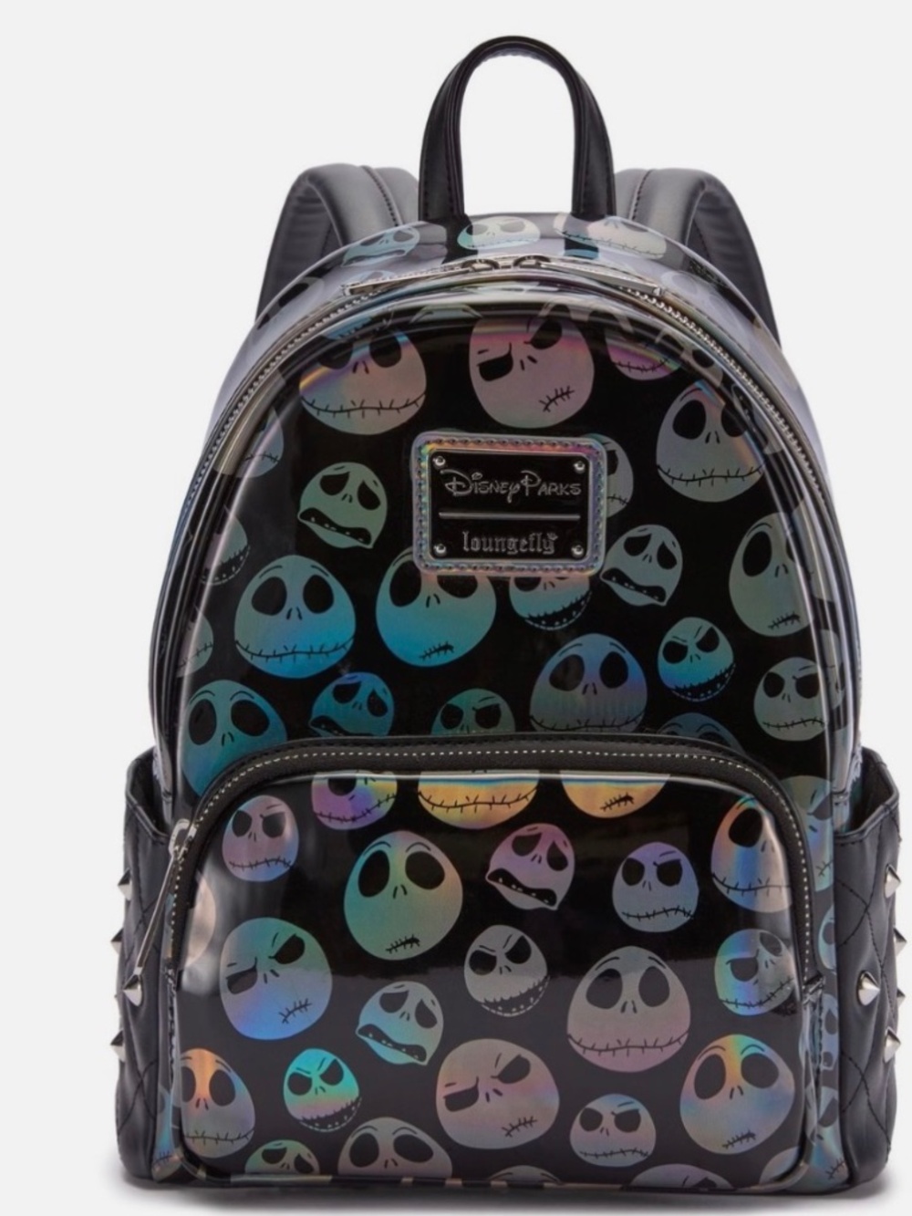 Disney Parks Loungefly Jack Skellington Holographic Mini Backpack Black NWT